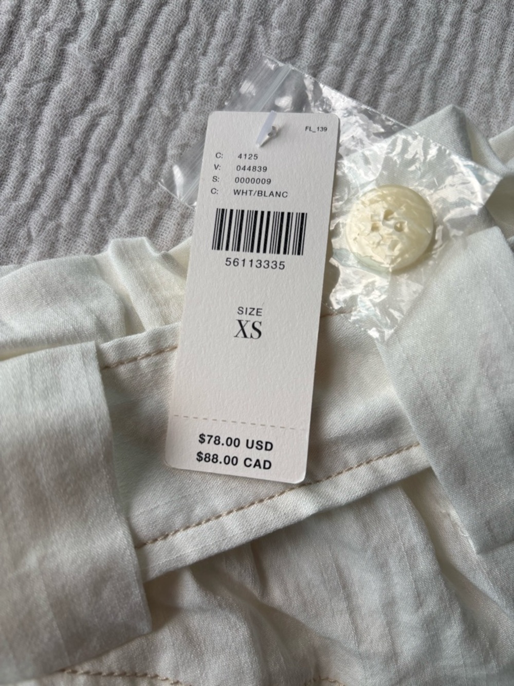 Anthropologie White Linen Blend Shorts Belted XS NWT High Rise - Picture 2 of 6